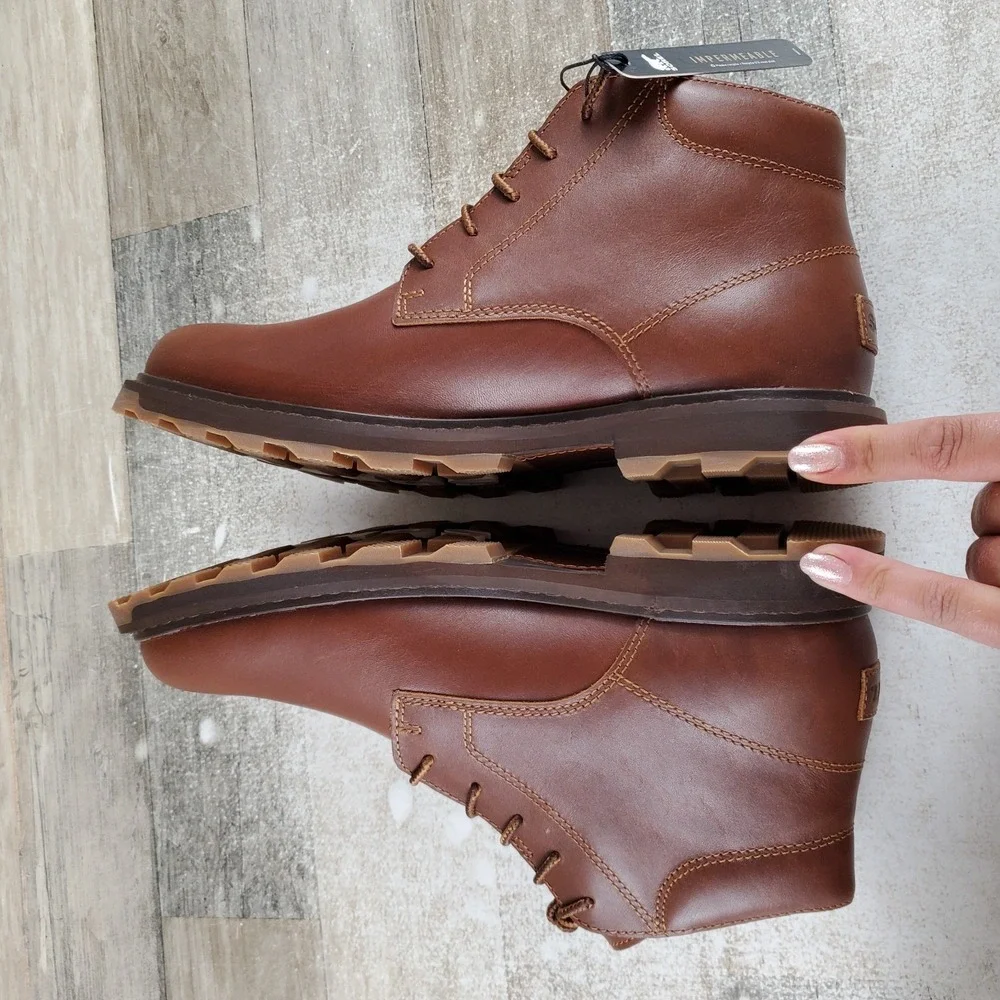 Sorel Madson II Mens Chukka Boots Sz 7.5 Velvet Tan Gum Leather Waterproof Lace